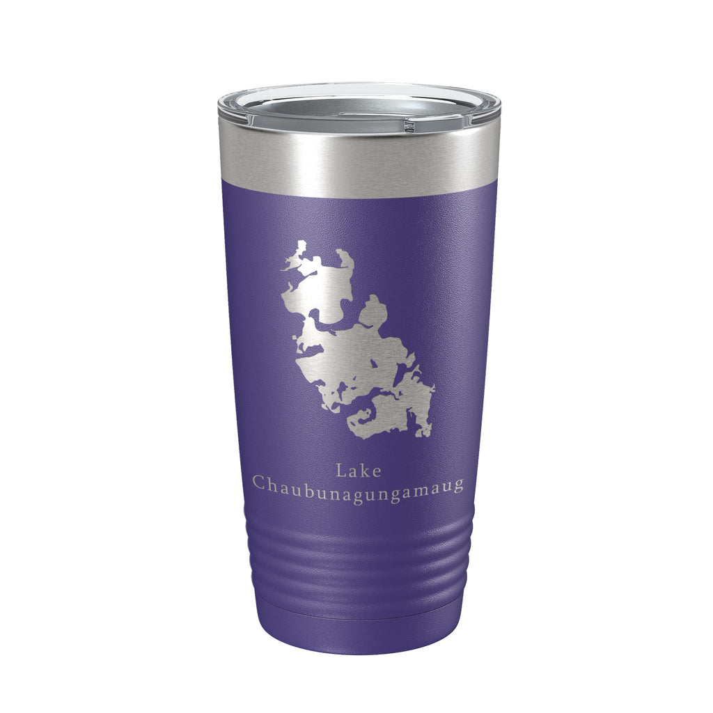 Lake Chaubunagungamaug Map Tumbler Travel Mug Insulated Laser Engraved Coffee Cup Massachusetts 20 oz