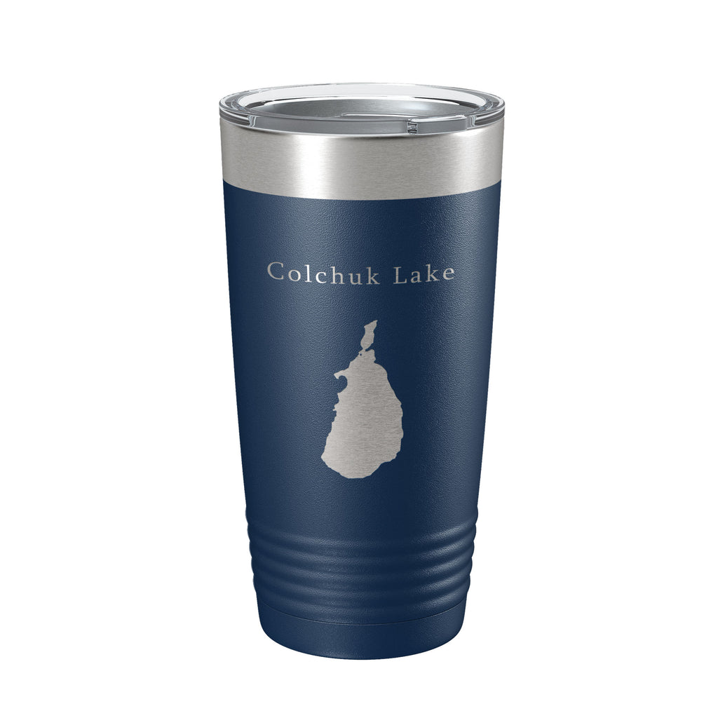 Colchuk Lake Map Tumbler Travel Mug Insulated Laser Engraved Coffee Cup Washington 20 oz