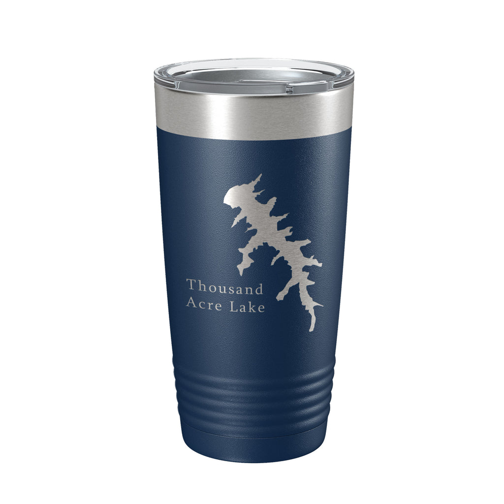 Carroll County Thousand Acre Recreation Lake Map Tumbler Travel Mug Insulated Laser Engraved Coffee Cup Tennessee 20 oz