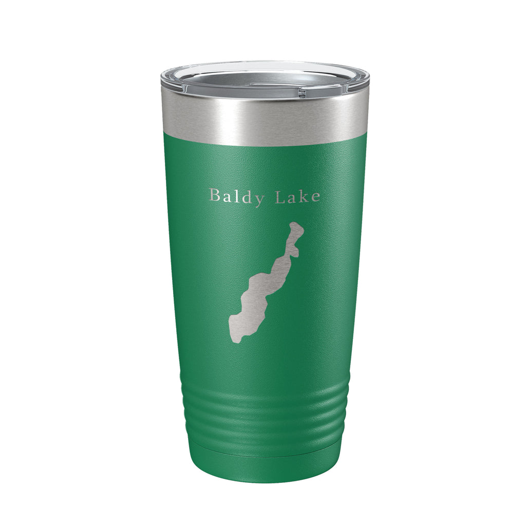 Baldy Lake Map Tumbler Travel Mug Insulated Laser Engraved Coffee Cup Michigan 20 oz