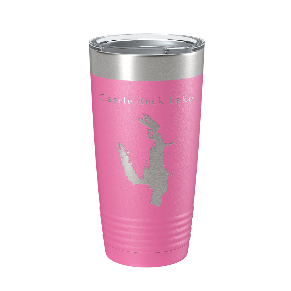 Castle Rock Lake Map Tumbler Travel Mug Insulated Laser Engraved Coffee Cup Wisconsin 20 oz