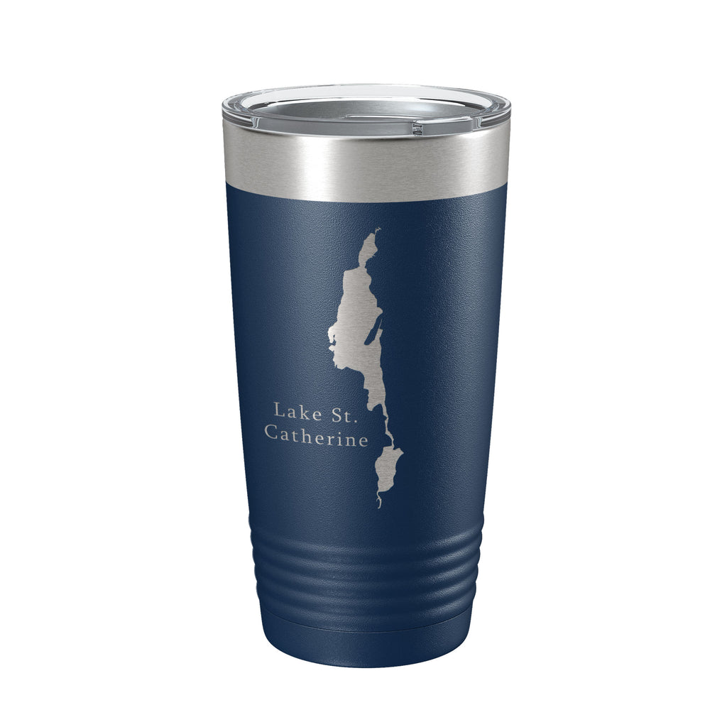 Lake St. Catherine Map Tumbler Travel Mug Insulated Laser Engraved Coffee Cup Vermont 20 oz