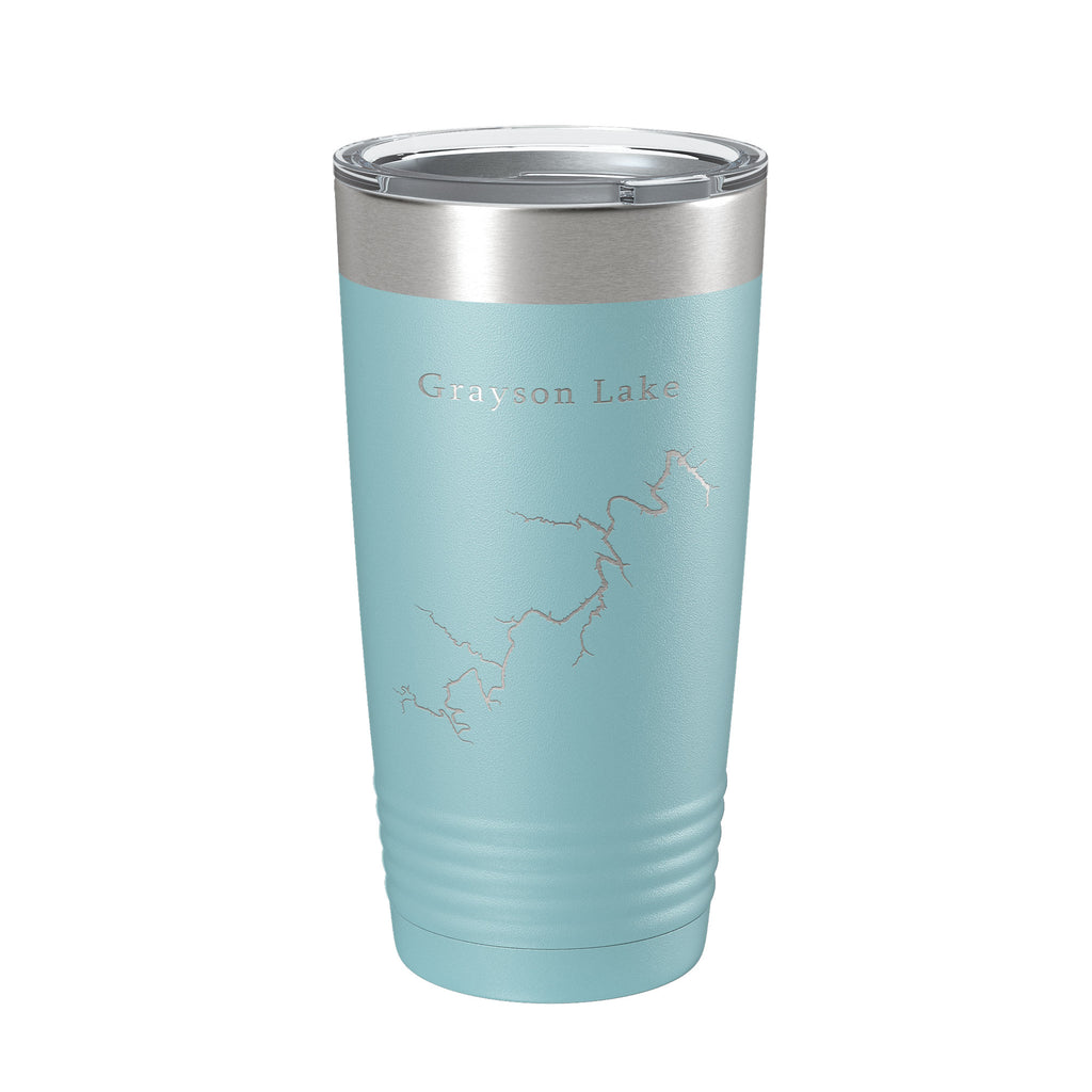 Grayson Lake Map Tumbler Travel Mug Insulated Laser Engraved Coffee Cup Kentucky 20 oz