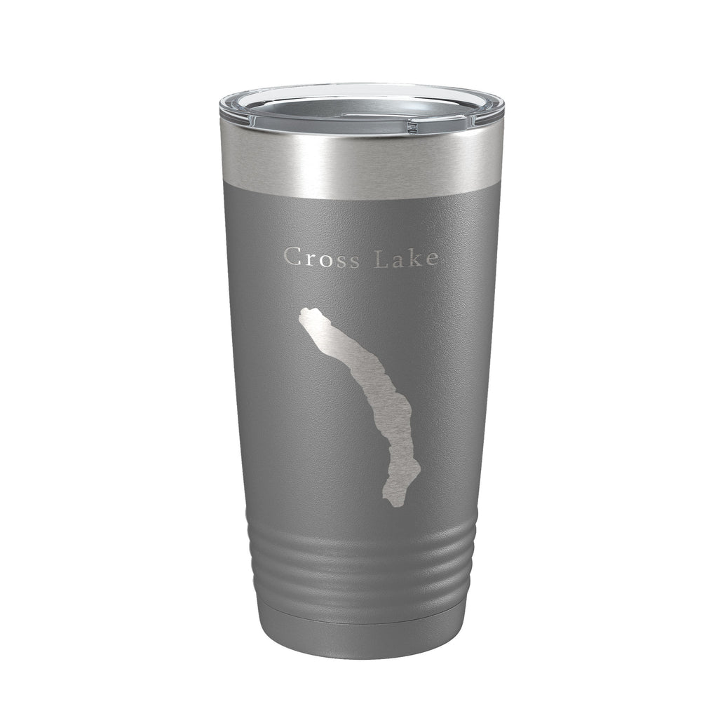 Cross Lake Map Tumbler Travel Mug Insulated Laser Engraved Coffee Cup Maine 20 oz