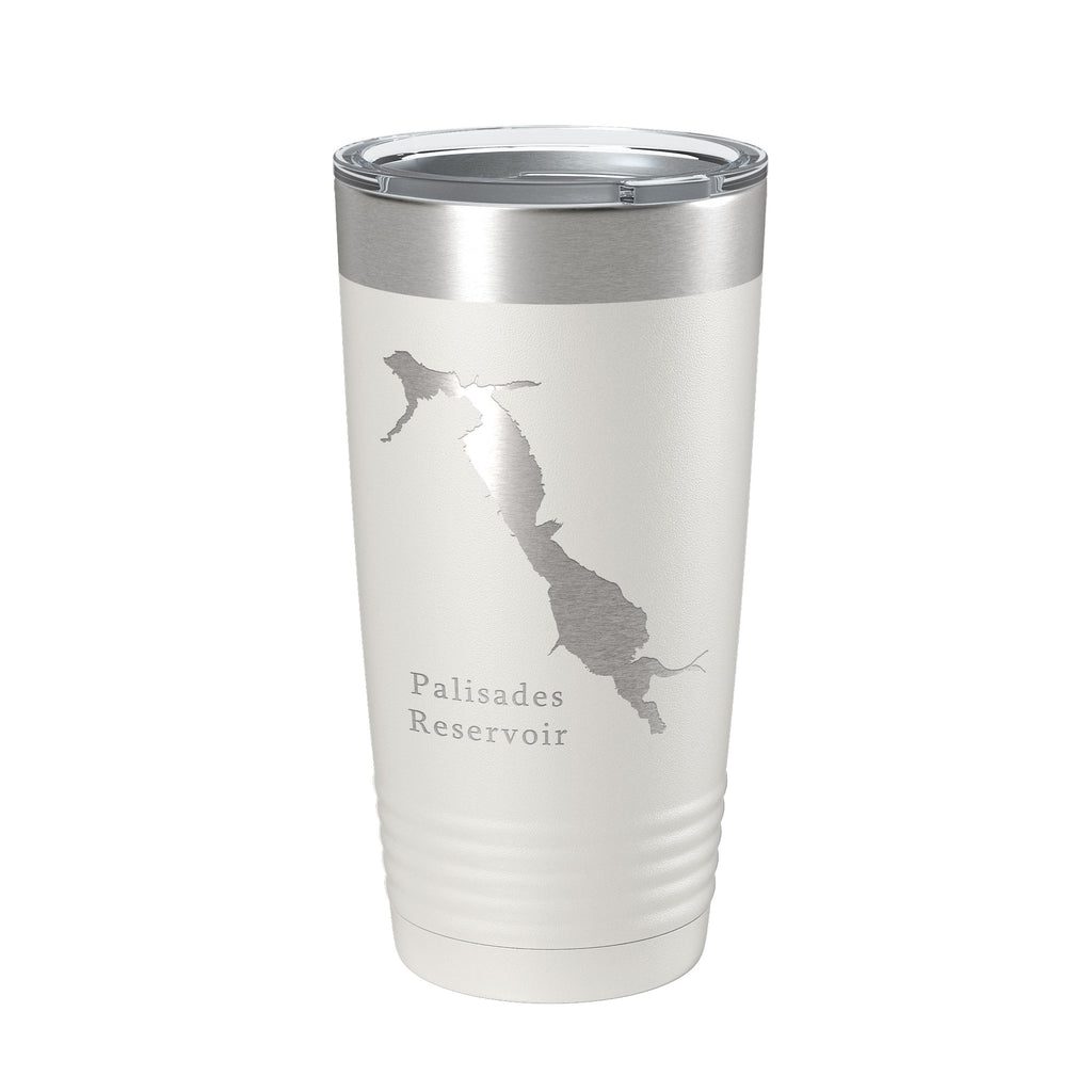 Palisades Reservoir Tumbler Lake Map Travel Mug Insulated Laser Engraved Coffee Cup Idaho Wyoming 20 oz