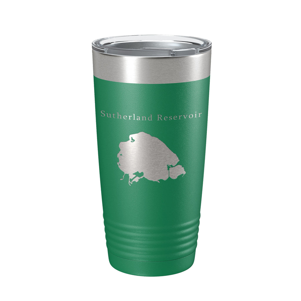 Sutherland Reservoir Tumbler Lake Map Travel Mug Insulated Laser Engraved Coffee Cup Nebraska 20 oz