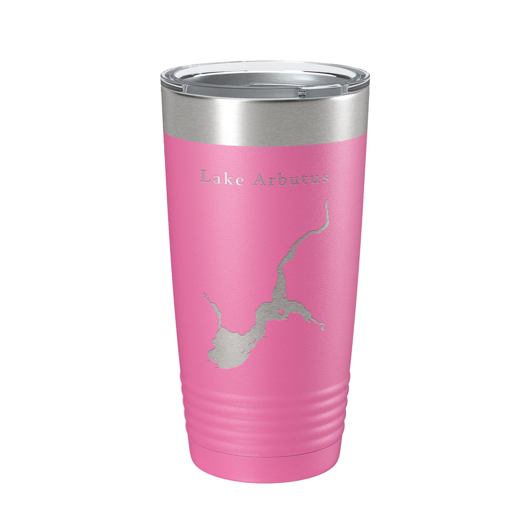 Lake Arbutus Map Tumbler Travel Mug Insulated Laser Engraved Coffee Cup Wisconsin 20 oz