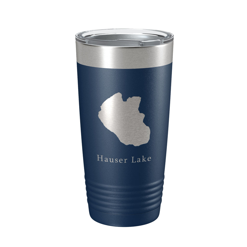 Hauser Lake Map Tumbler Travel Mug Insulated Laser Engraved Coffee Cup Idaho 20 oz