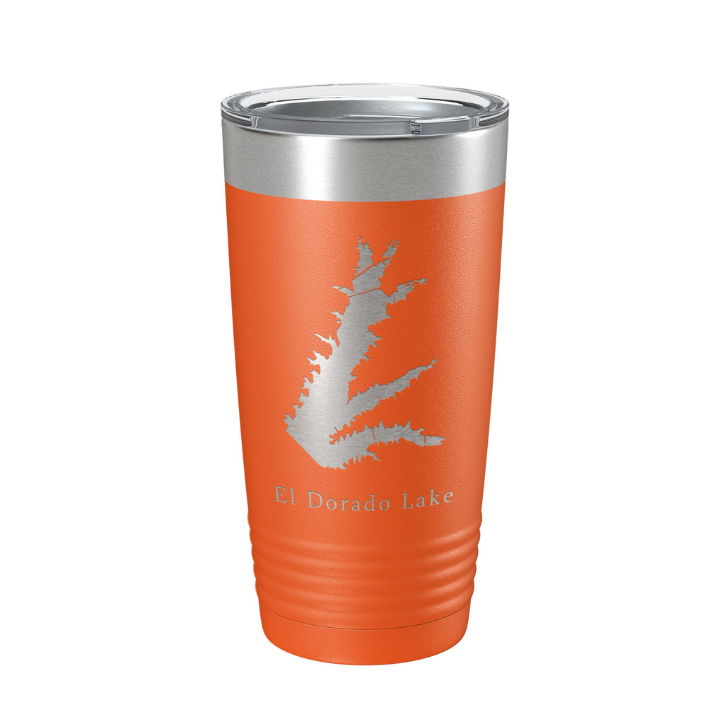 El Dorado Lake Map Tumbler Travel Mug Insulated Laser Engraved Coffee Cup Kansas 20 oz