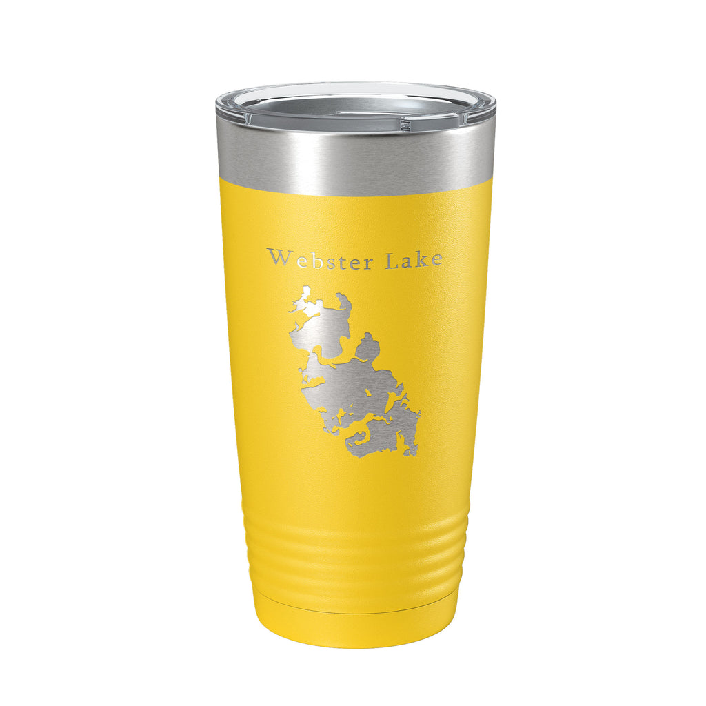 Webster Lake Map Tumbler Travel Mug Insulated Laser Engraved Coffee Cup Massachusetts 20 oz