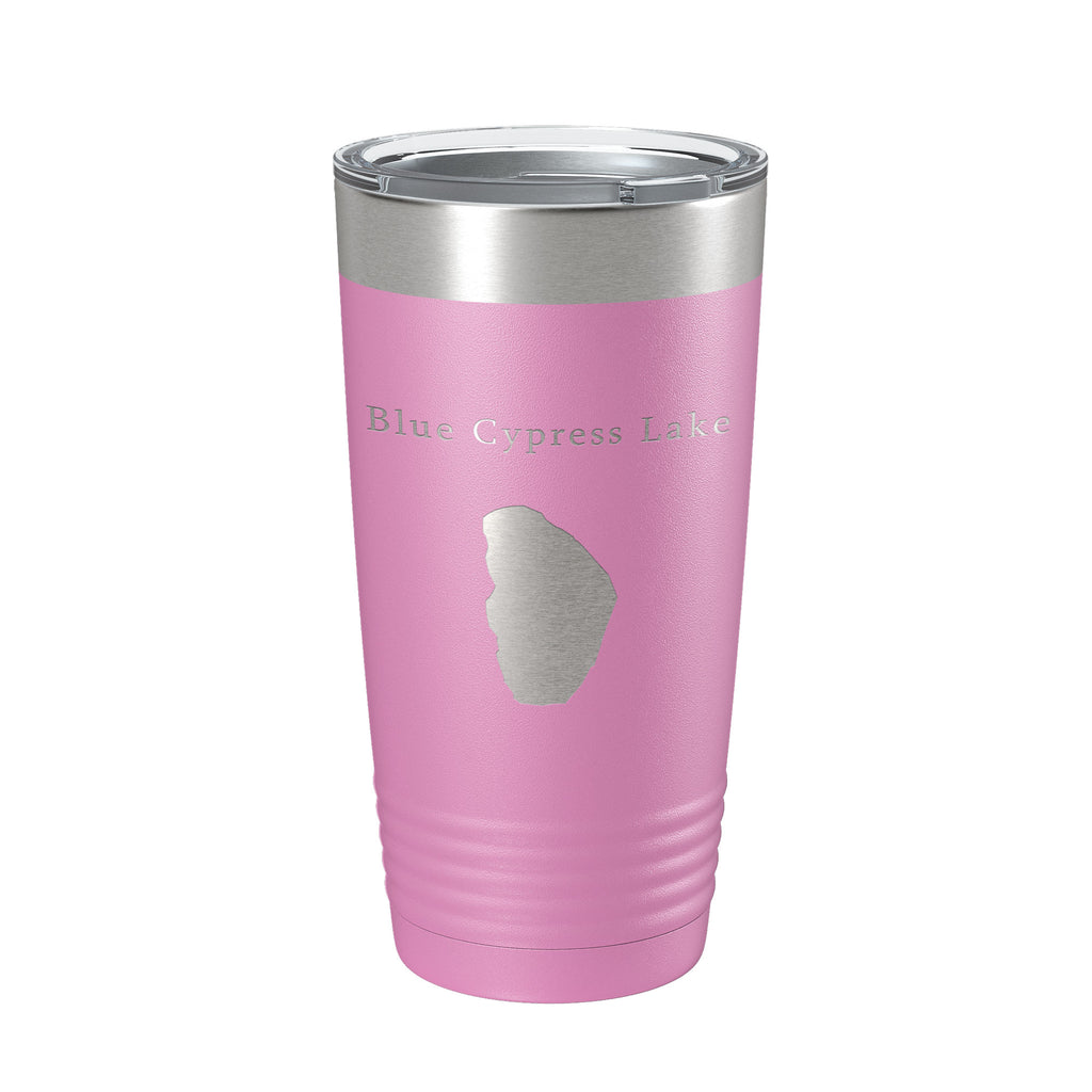 Blue Cypress Lake Map Tumbler Travel Mug Insulated Laser Engraved Coffee Cup Florida 20 oz