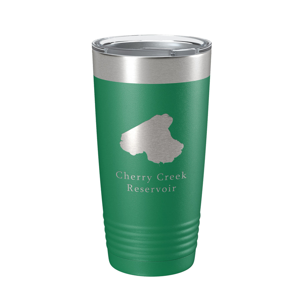 Cherry Creek Reservoir Tumbler Lake Map Travel Mug Insulated Laser Engraved Coffee Cup Colorado 20 oz