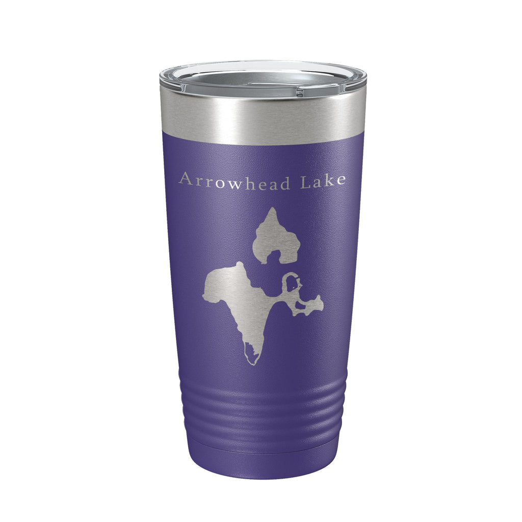 Arrowhead Lake Map Tumbler Travel Mug Insulated Laser Engraved Coffee Cup Poconos Pennsylvania 20 oz