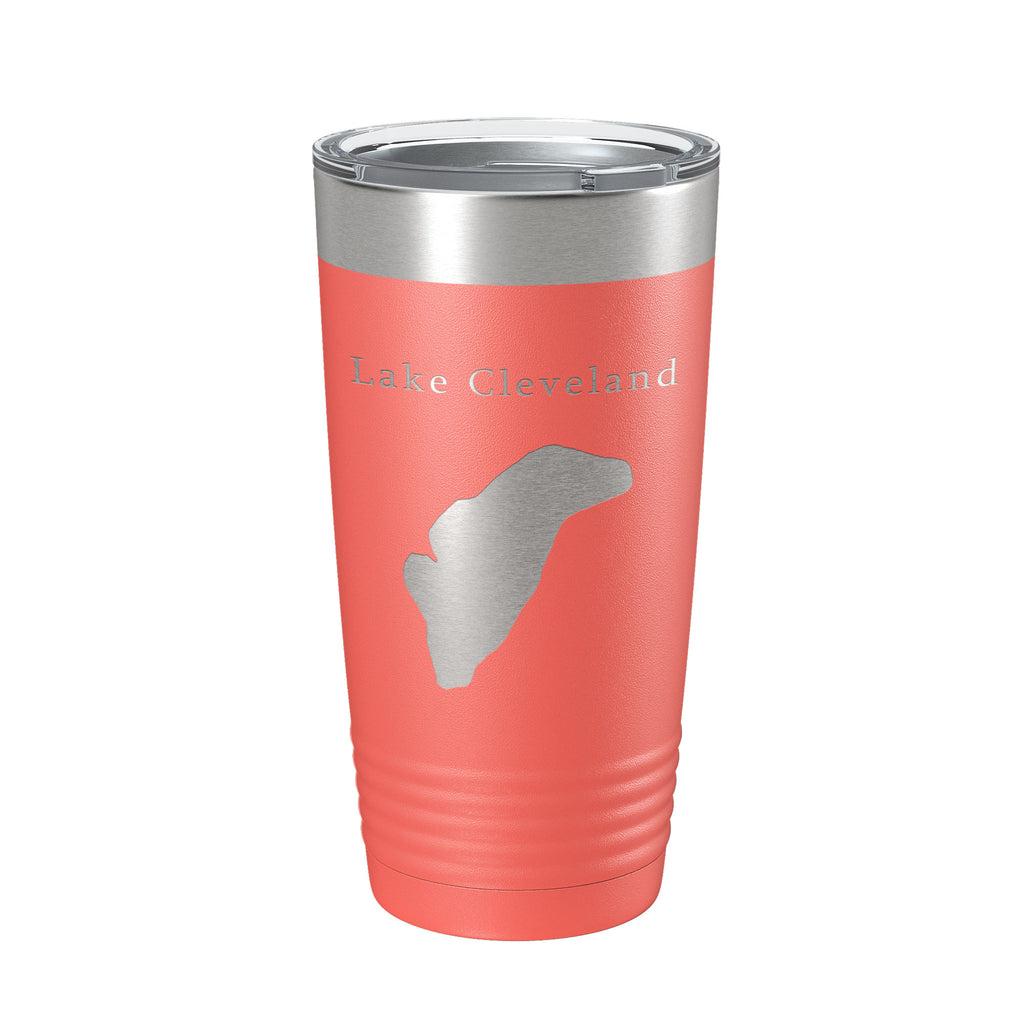 Lake Cleveland Map Tumbler Travel Mug Insulated Laser Engraved Coffee Cup Idaho 20 oz