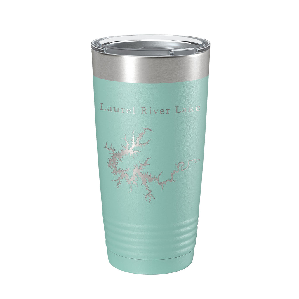 Laurel River Lake Map Tumbler Travel Mug Insulated Laser Engraved Coffee Cup Kentucky 20 oz