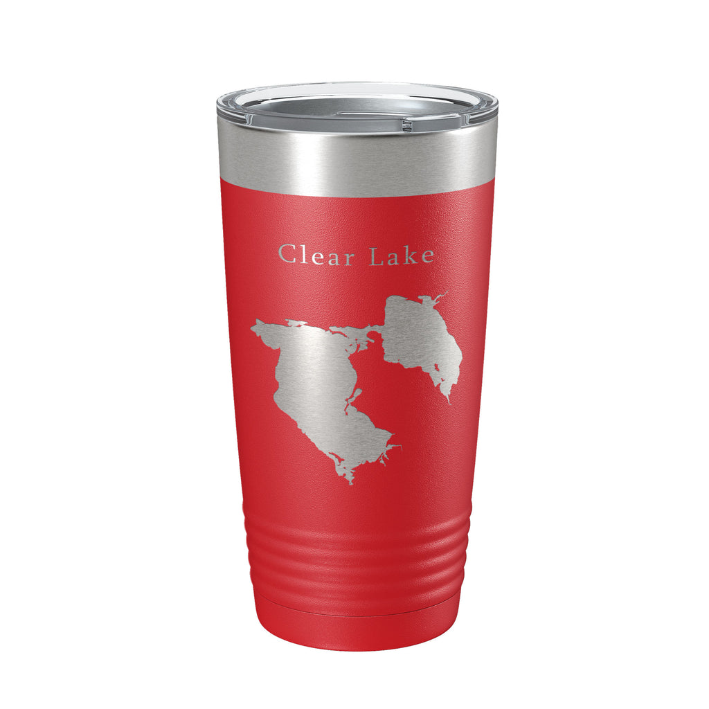 Clear Lake Reservoir Map Tumbler Travel Mug Insulated Laser Engraved Coffee Cup California 20 oz