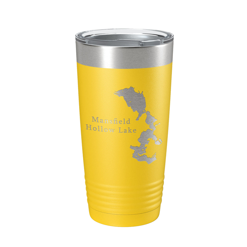 Mansfield Hollow Lake Map Tumbler Travel Mug Insulated Laser Engraved Coffee Cup Connecticut 20 oz