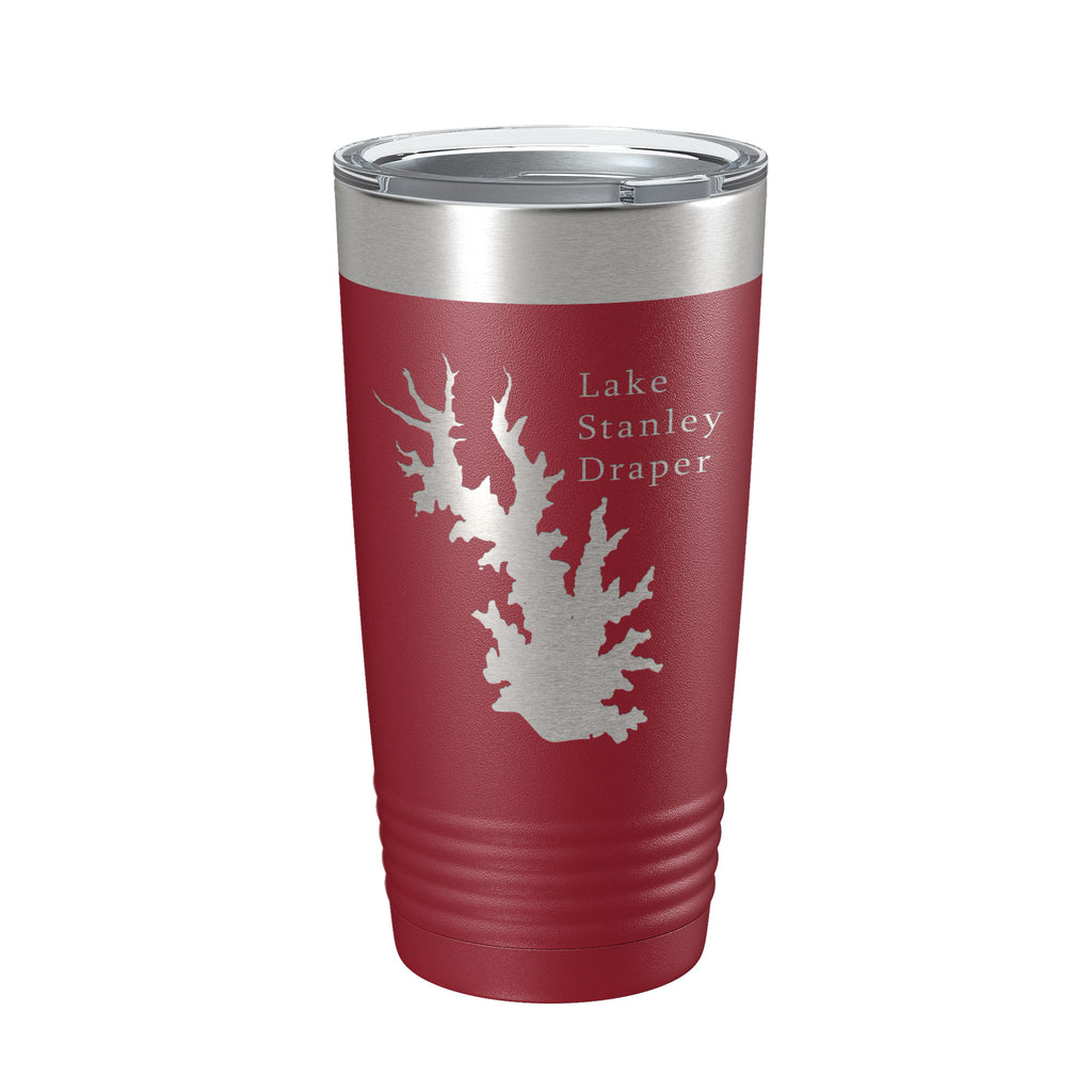 Lake Stanley Draper Map Tumbler Travel Mug Insulated Laser Engraved Coffee Cup Oklahoma 20 oz