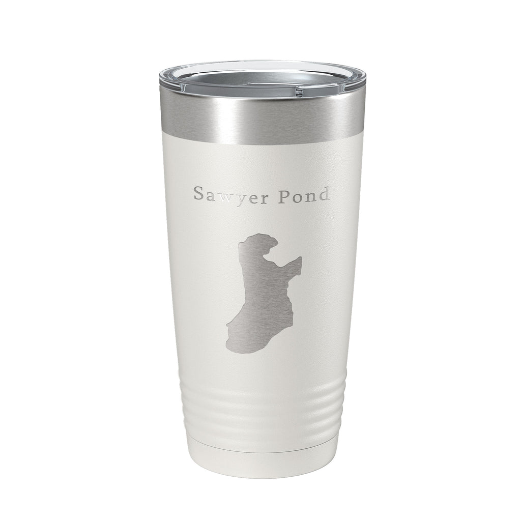 Sawyer Pond Tumbler Lake Map Travel Mug Insulated Laser Engraved Coffee Cup Maine 20 oz