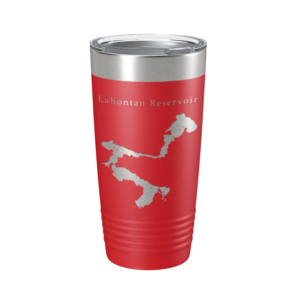 Lahontan Reservoir Tumbler Lake Map Travel Mug Insulated Laser Engraved Coffee Cup Nevada 20 oz