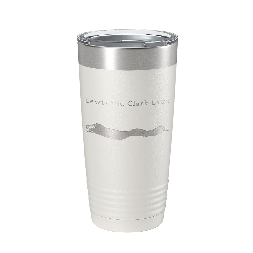 Lewis and Clark Lake Map Tumbler Travel Mug Insulated Laser Engraved Coffee Cup Nebraska South Dakota 20 oz