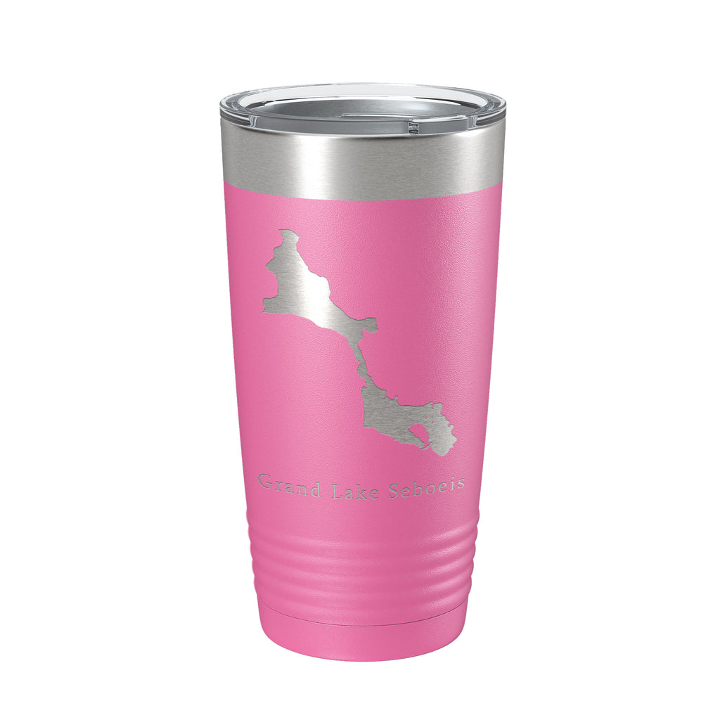 Grand Lake Seboeis Map Tumbler Travel Mug Insulated Laser Engraved Coffee Cup Maine 20 oz