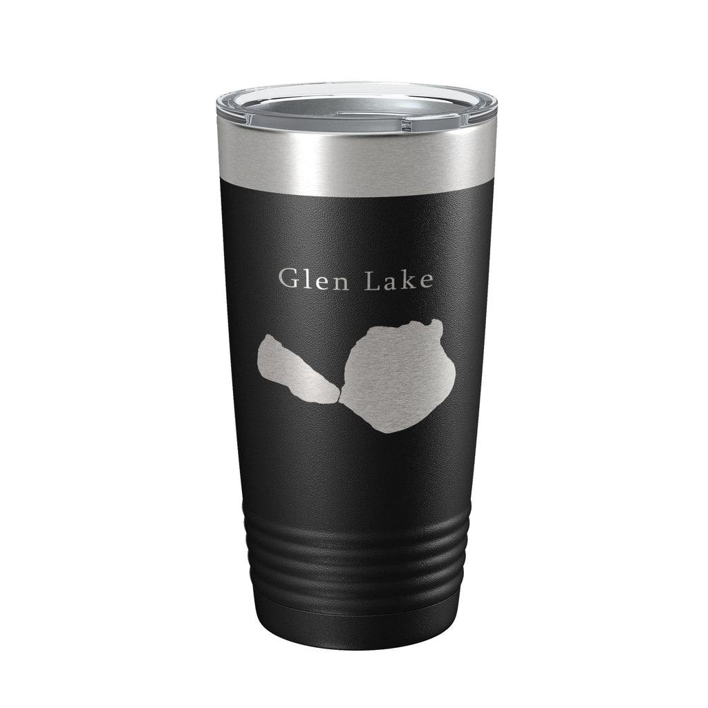 Big & Little Glen Lakes Map Tumbler Travel Mug Insulated Laser Engraved Coffee Cup Michigan 20 oz