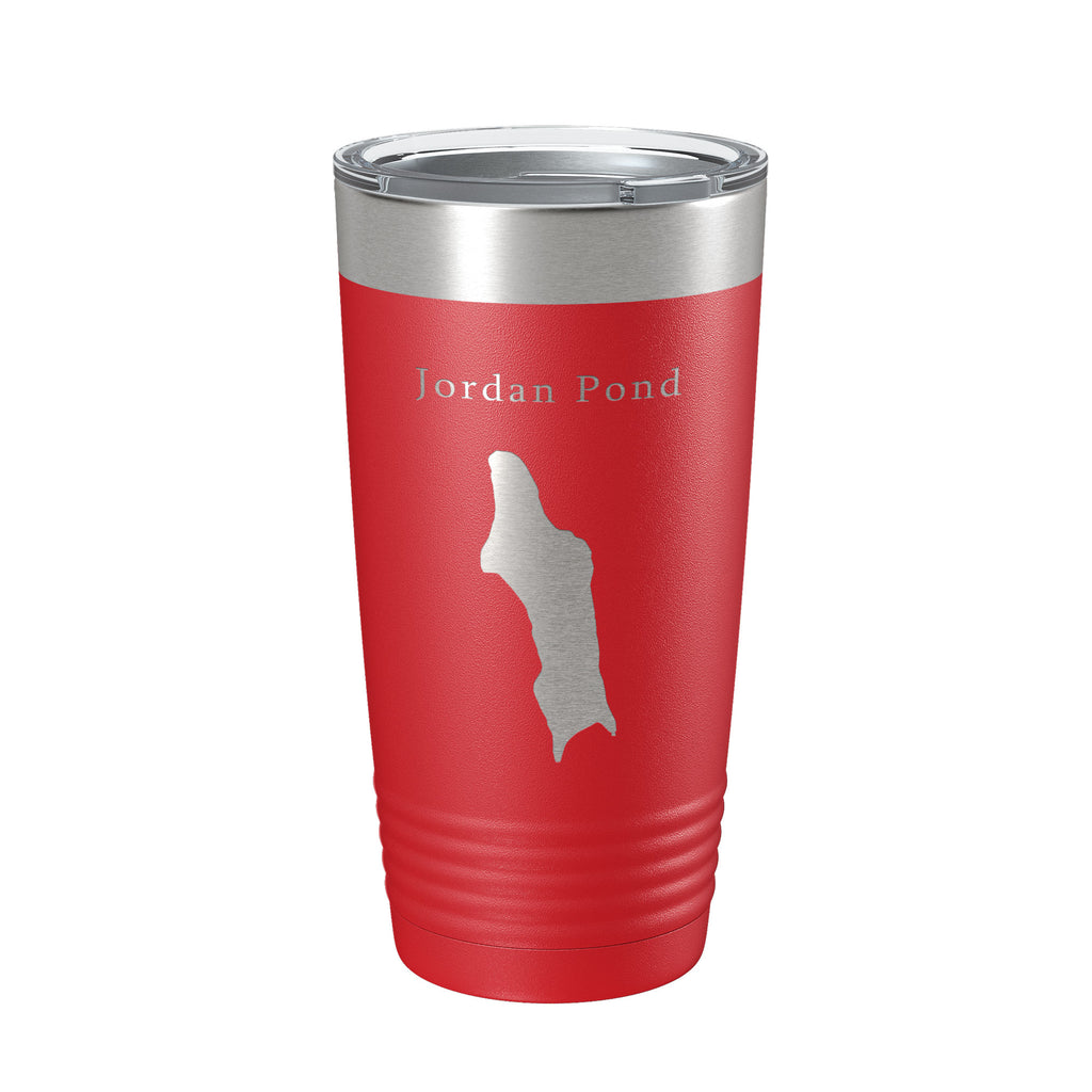 Jordan Pond Tumbler Lake Map Travel Mug Insulated Laser Engraved Coffee Cup Acadia Maine 20 oz