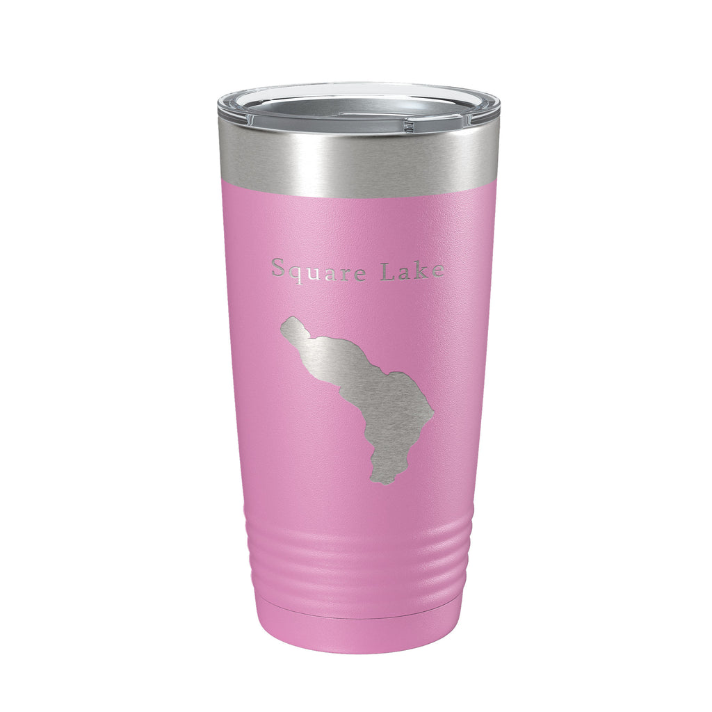 Square Lake Map Tumbler Travel Mug Insulated Laser Engraved Coffee Cup Maine 20 oz