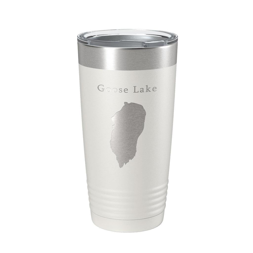 Goose Lake Map Tumbler Travel Mug Insulated Laser Engraved Coffee Cup California Oregon 20 oz