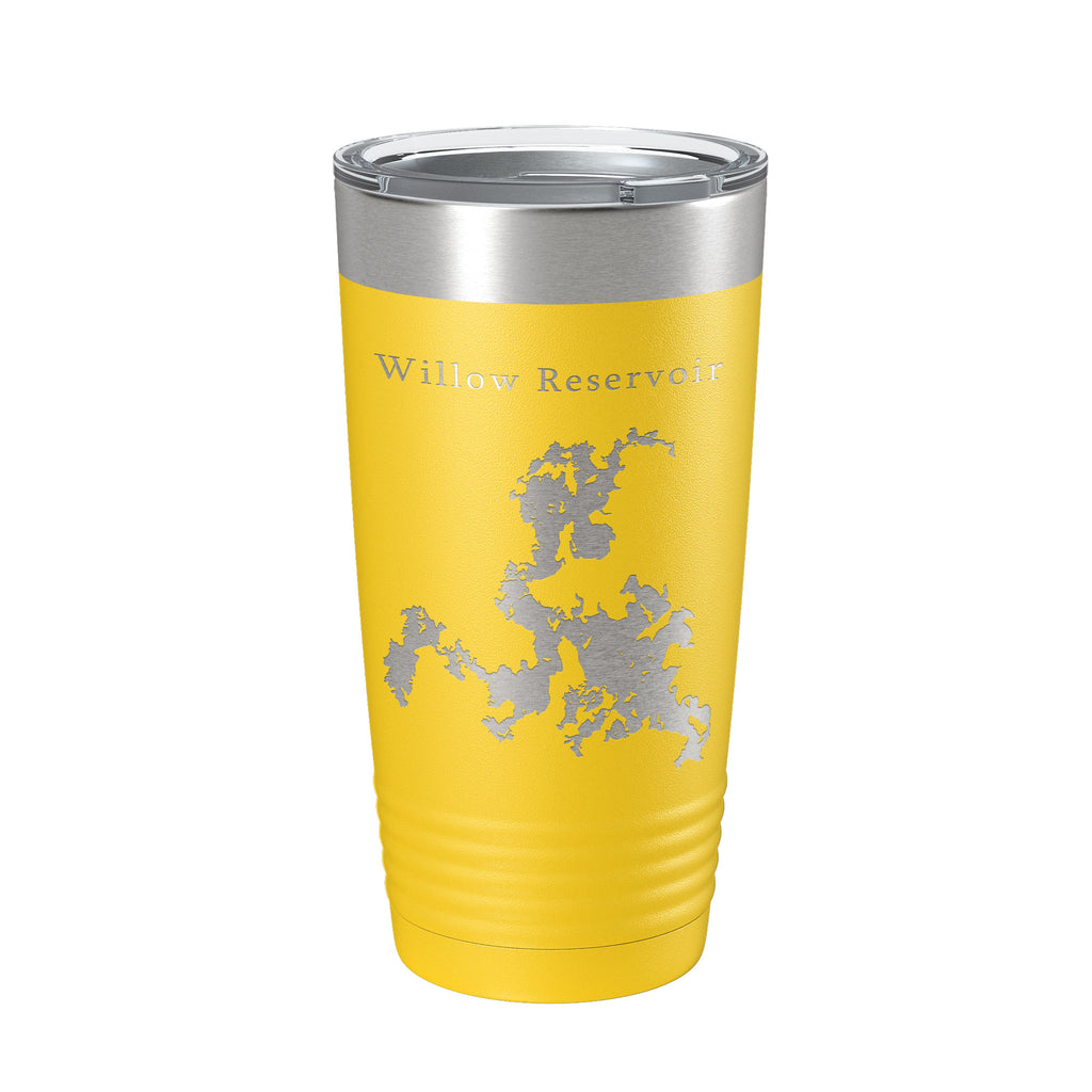 Willow Reservoir Tumbler Lake Map Travel Mug Insulated Laser Engraved Coffee Cup Wisconsin 20 oz