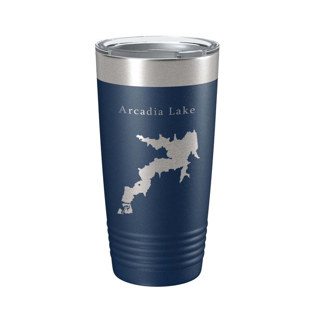 Arcadia Lake Map Tumbler Travel Mug Insulated Laser Engraved Coffee Cup Oklahoma 20 oz