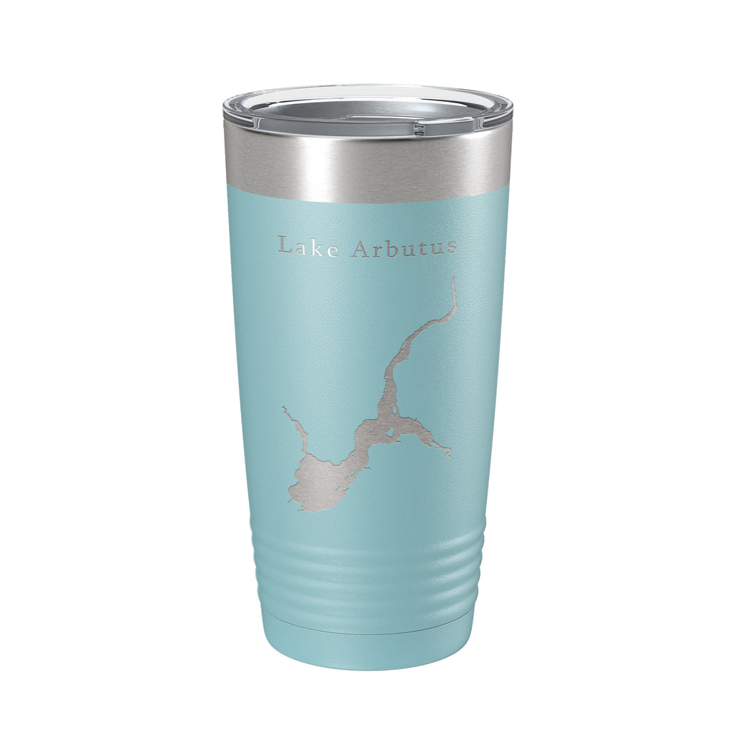 Lake Arbutus Map Tumbler Travel Mug Insulated Laser Engraved Coffee Cup Wisconsin 20 oz