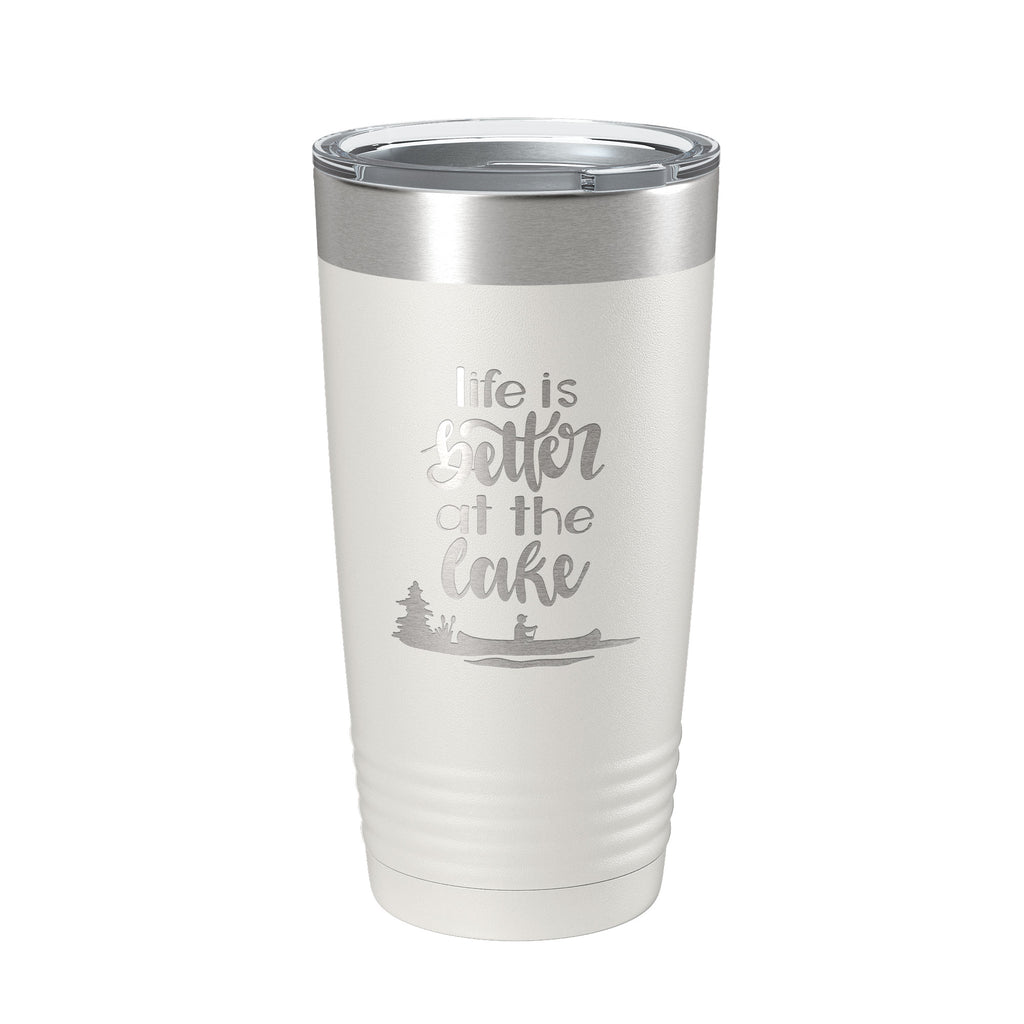 Life is Better at the Lake Lake Life Tumbler Travel Mug Insulated Laser Engraved Coffee Cup 20 oz