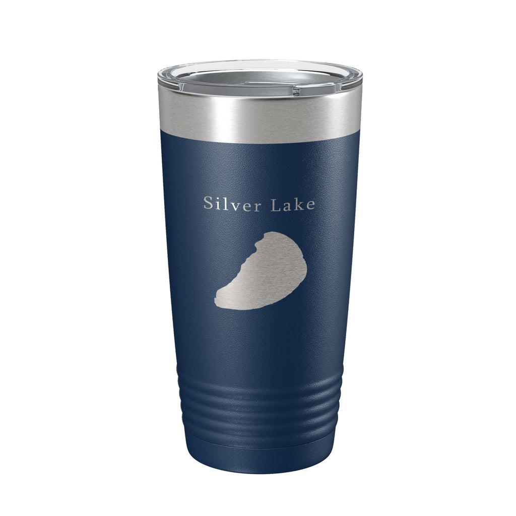 Silver Lake Map Tumbler Travel Mug Insulated Laser Engraved Coffee Cup Michigan 20 oz