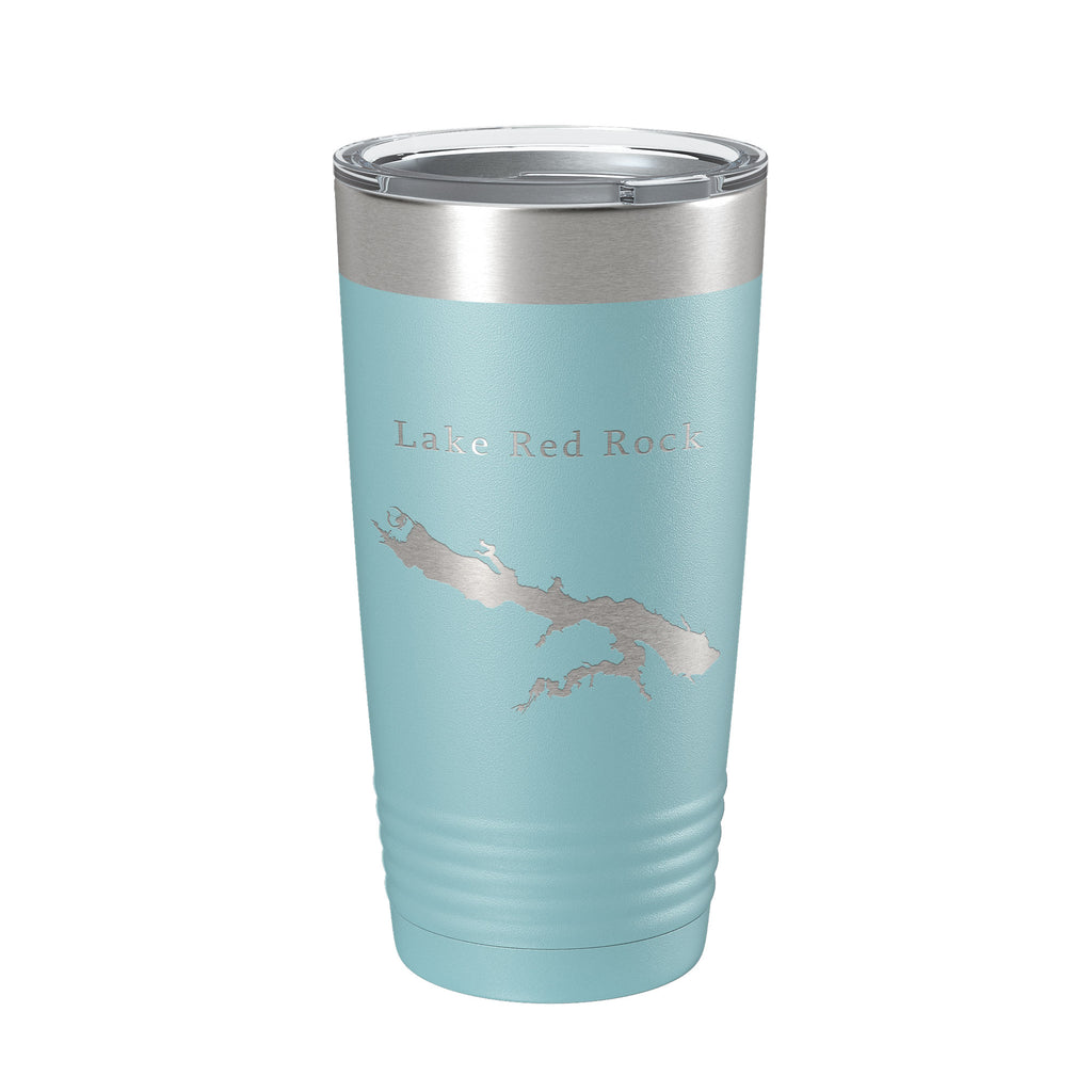 Lake Red Rock Map Tumbler Travel Mug Insulated Laser Engraved Coffee Cup Iowa 20 oz