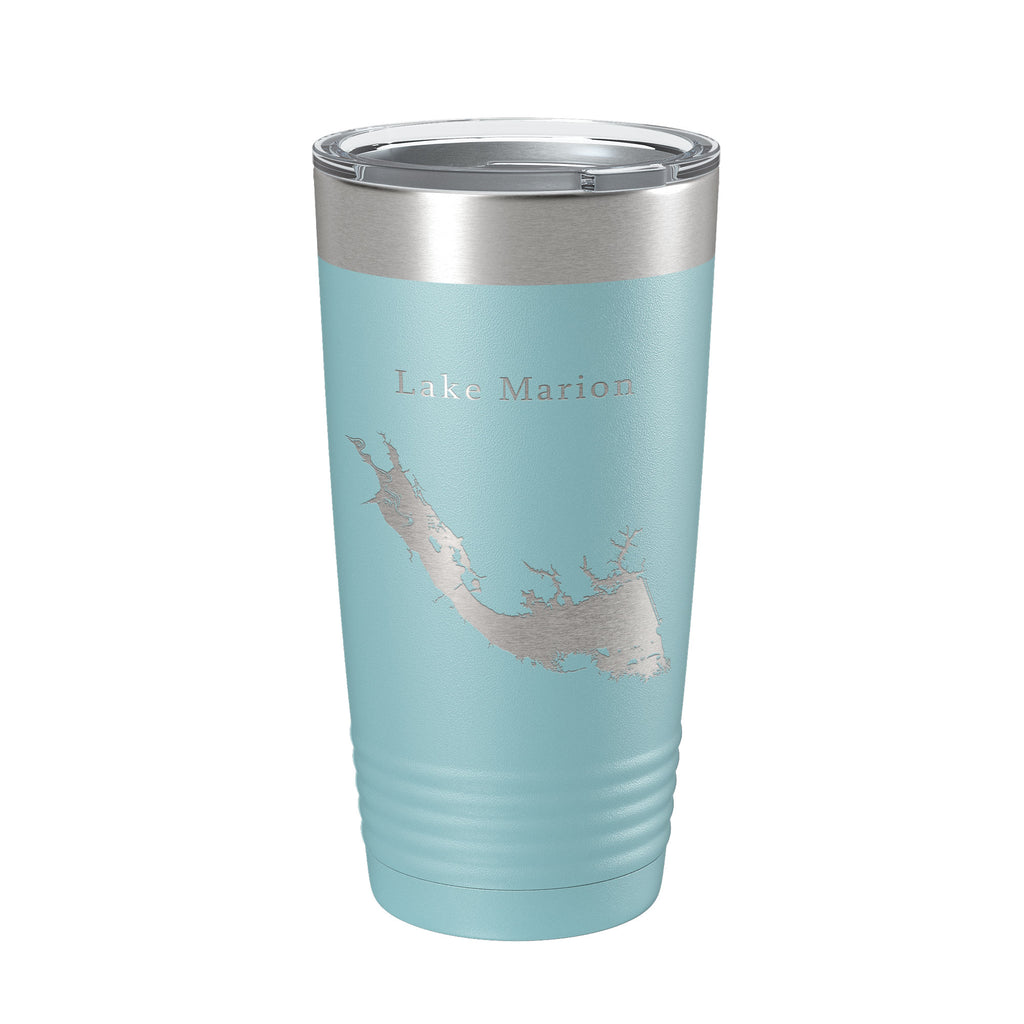 Lake Marion Map Tumbler Travel Mug Insulated Laser Engraved Coffee Cup South Carolina 20 oz