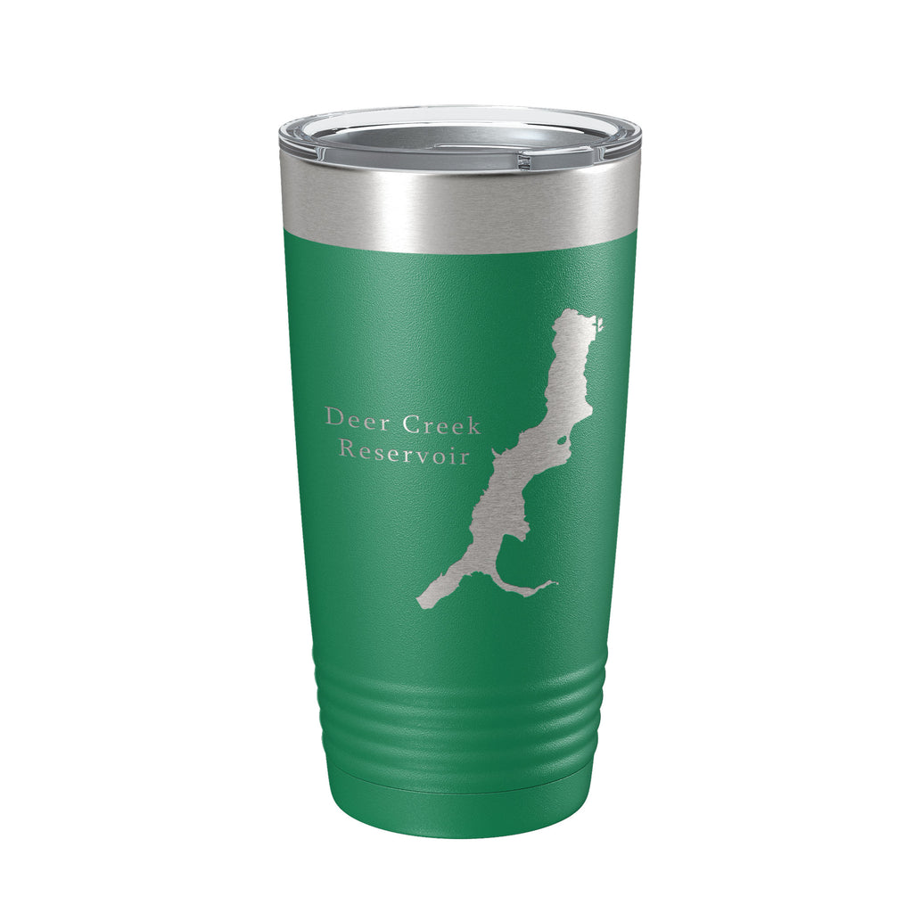 Deer Creek Reservoir Tumbler Lake Map Travel Mug Insulated Laser Engraved Coffee Cup Utah 20 oz