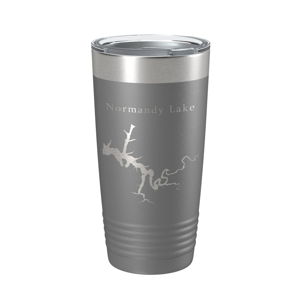 Normandy Lake Map Tumbler Travel Mug Insulated Laser Engraved Coffee Cup Tennessee 20 oz