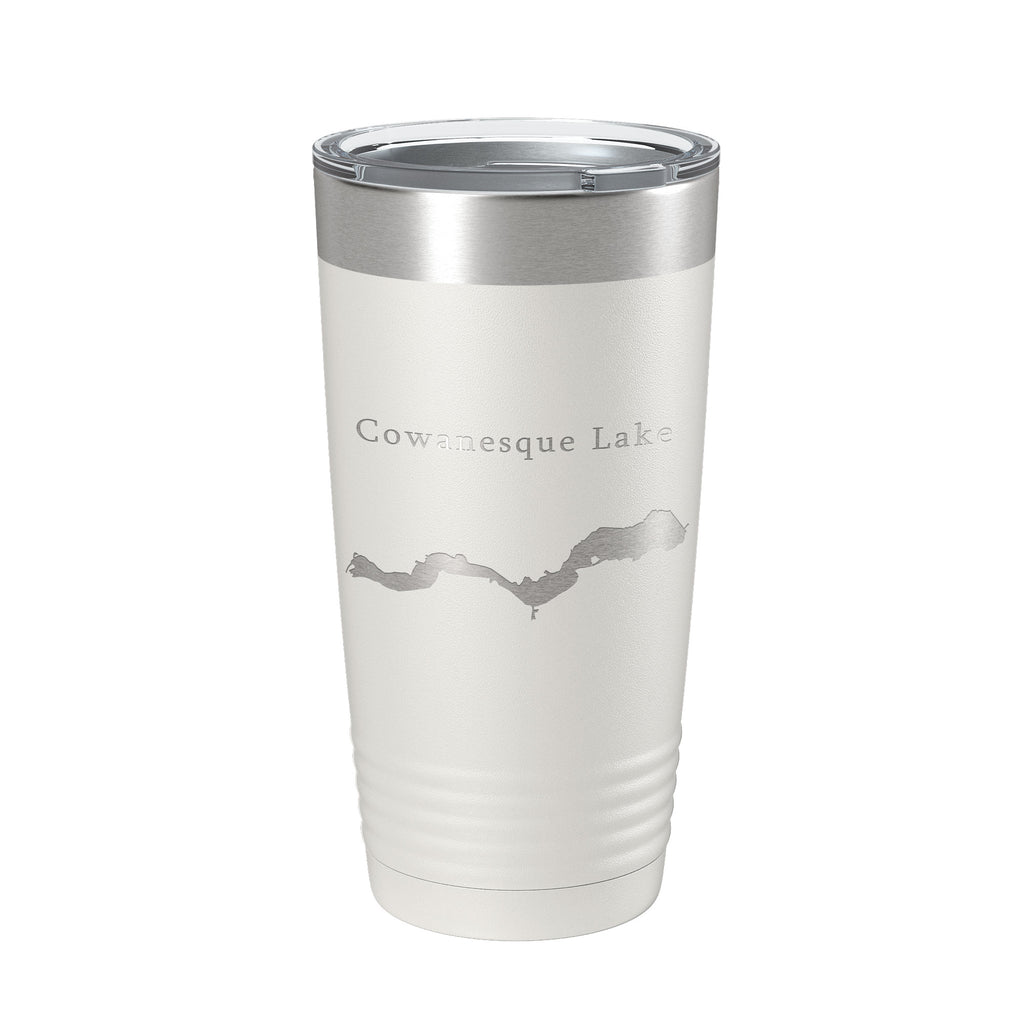 Cowanesque Lake Map Tumbler Travel Mug Insulated Laser Engraved Coffee Cup Pennsylvania 20 oz