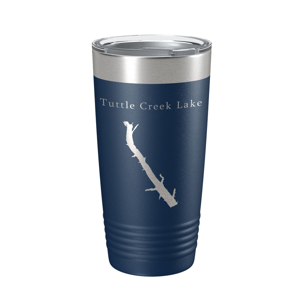 Tuttle Creek Lake Map Tumbler Travel Mug Insulated Laser Engraved Coffee Cup Kansas 20 oz