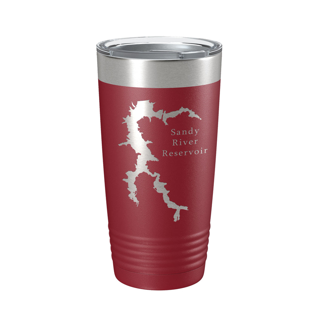 Sandy River Reservoir Tumbler Lake Map Travel Mug Insulated Laser Engraved Coffee Cup Virginia 20 oz