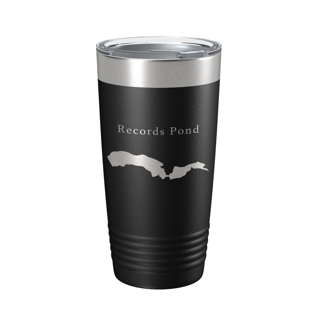 Records Pond Tumbler Lake Map Travel Mug Insulated Laser Engraved Coffee Cup Delaware 20 oz