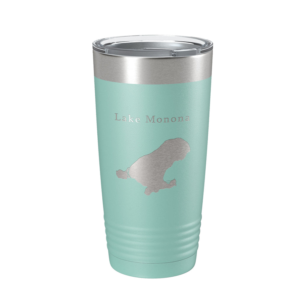 Lake Monona Map Tumbler Travel Mug Insulated Laser Engraved Coffee Cup Wisconsin 20 oz