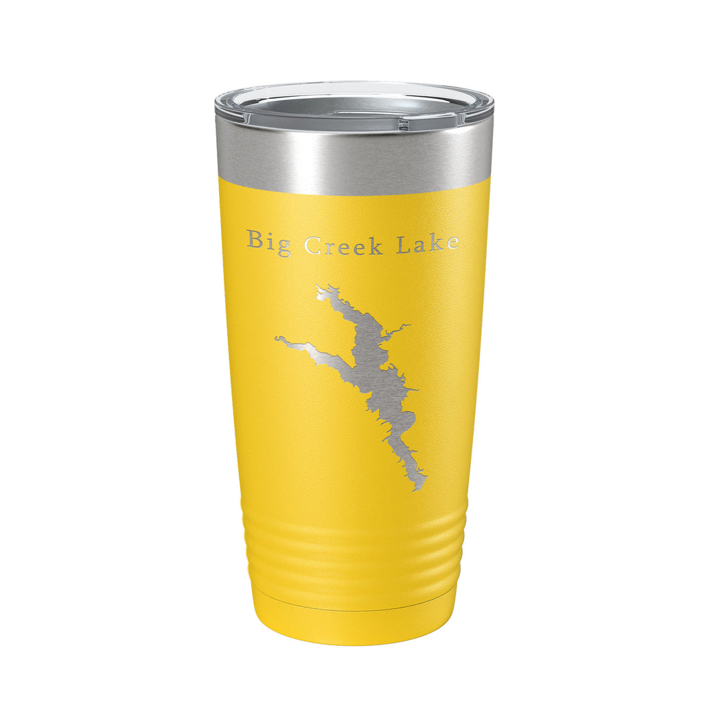 Big Creek Lake Map Tumbler Travel Mug Insulated Laser Engraved Coffee Cup Iowa 20 oz