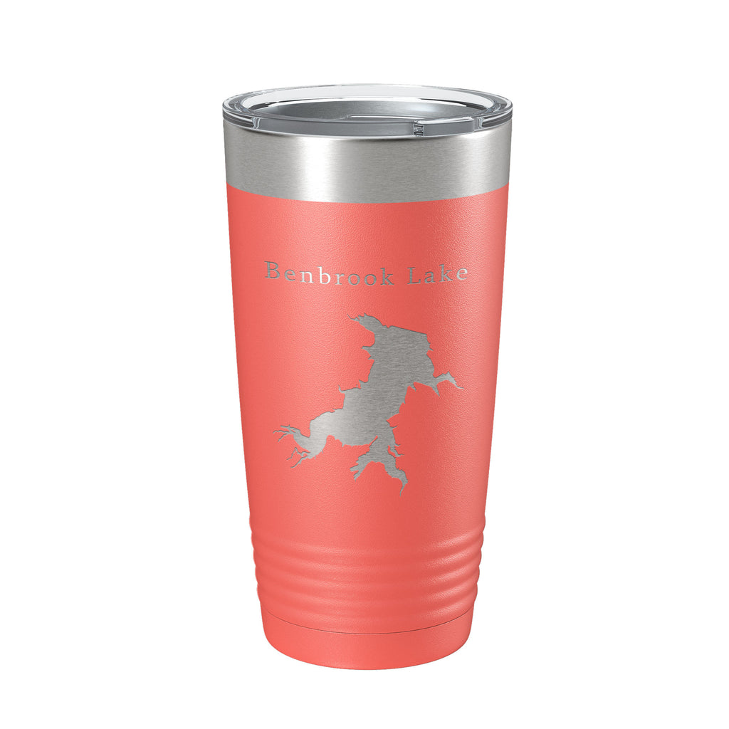 Benbrook Lake Map Tumbler Travel Mug Insulated Laser Engraved Coffee Cup Texas 20 oz