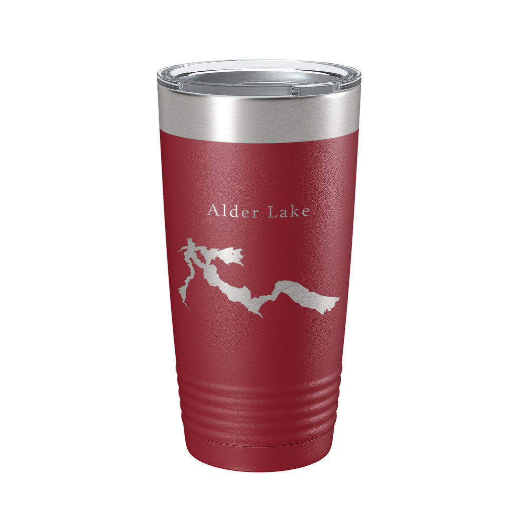 Alder Lake Map Tumbler Travel Mug Insulated Laser Engraved Coffee Cup Washington 20 oz