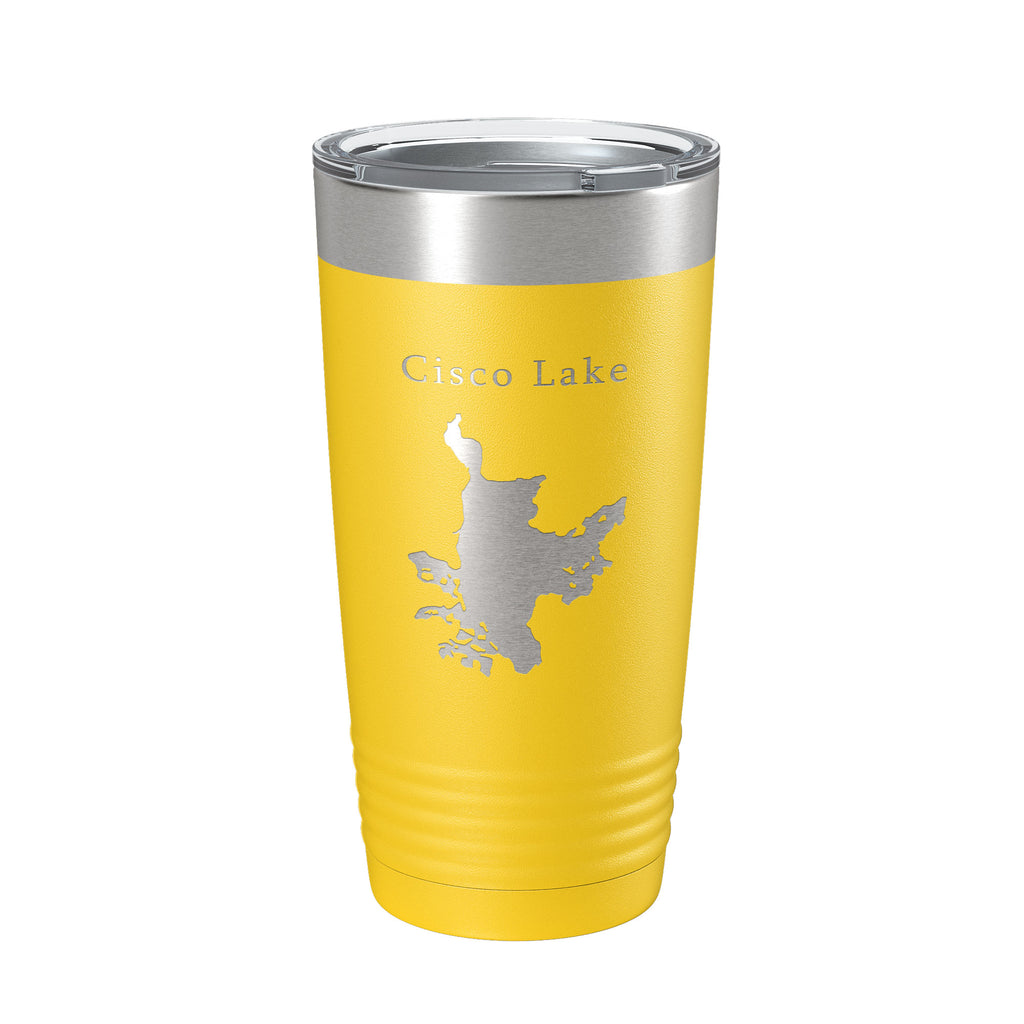 Cisco Lake Map Tumbler Travel Mug Insulated Laser Engraved Coffee Cup Michigan 20 oz