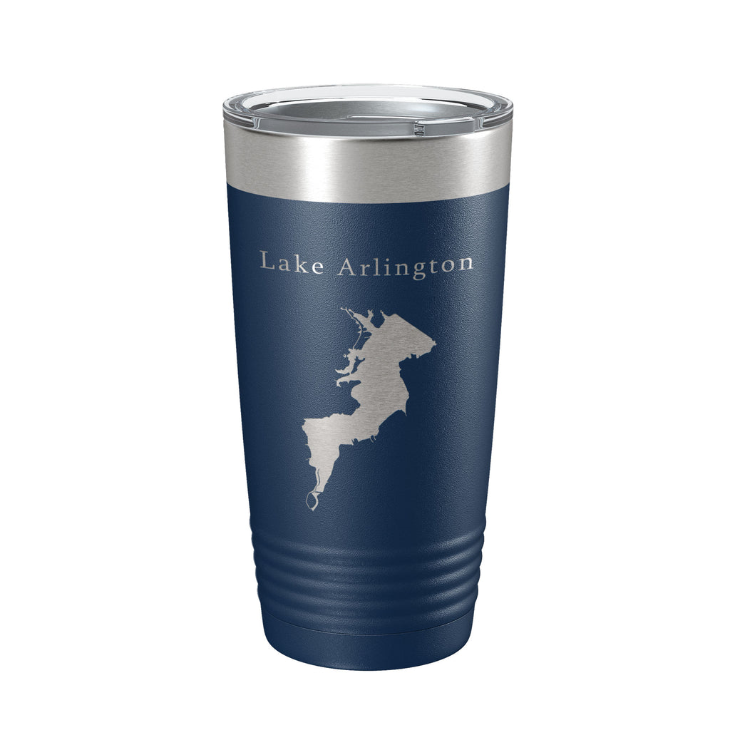 Lake Arlington Map Tumbler Travel Mug Insulated Laser Engraved Coffee Cup Texas 20 oz