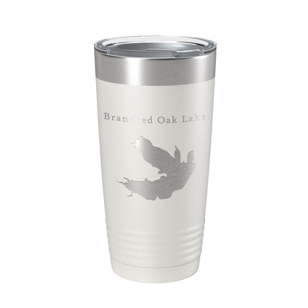 Branched Oak Lake Map Tumbler Travel Mug Insulated Laser Engraved Coffee Cup Nebraska 20 oz